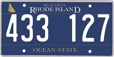 RI license plate 433127