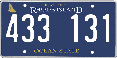 RI license plate 433131