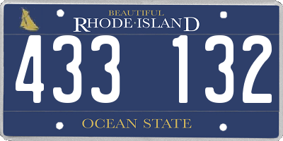 RI license plate 433132