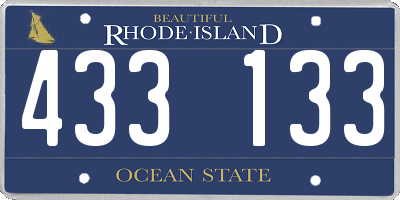RI license plate 433133