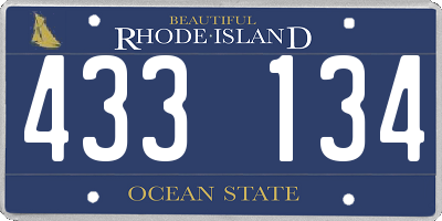 RI license plate 433134