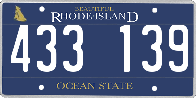 RI license plate 433139