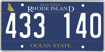 RI license plate 433140