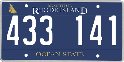 RI license plate 433141