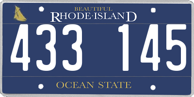 RI license plate 433145