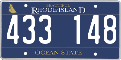 RI license plate 433148