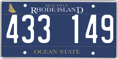 RI license plate 433149