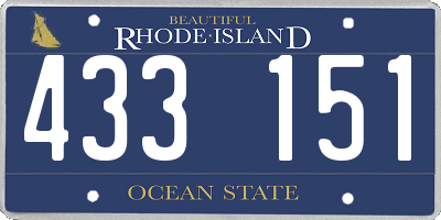 RI license plate 433151