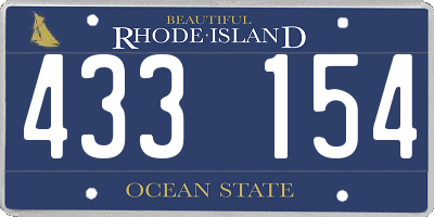 RI license plate 433154