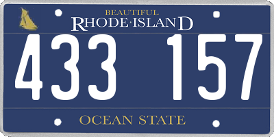 RI license plate 433157