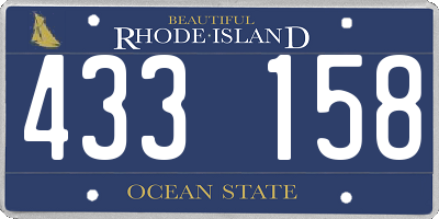RI license plate 433158