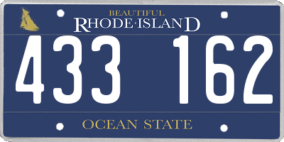 RI license plate 433162