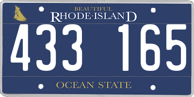 RI license plate 433165
