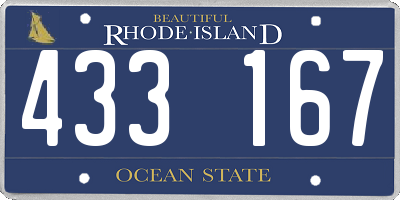 RI license plate 433167