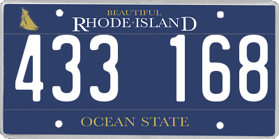 RI license plate 433168