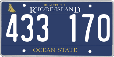 RI license plate 433170