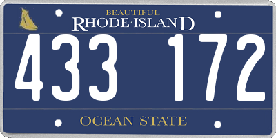 RI license plate 433172
