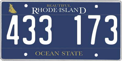 RI license plate 433173