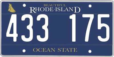 RI license plate 433175