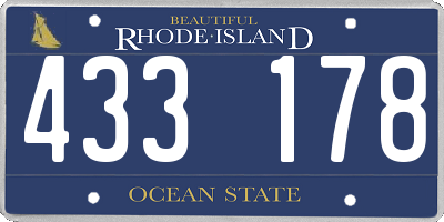 RI license plate 433178