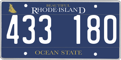 RI license plate 433180