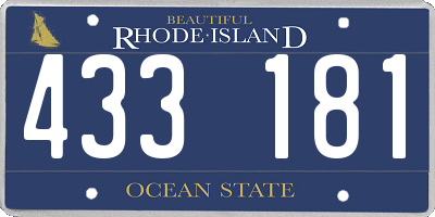 RI license plate 433181