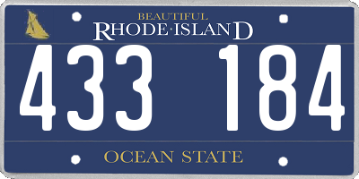 RI license plate 433184
