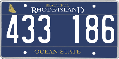 RI license plate 433186