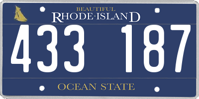 RI license plate 433187