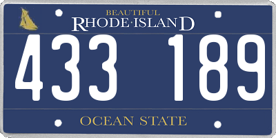 RI license plate 433189