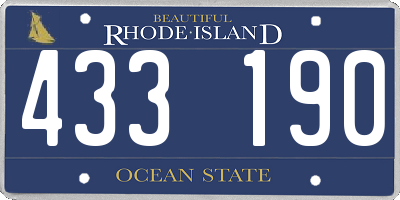RI license plate 433190