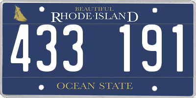RI license plate 433191
