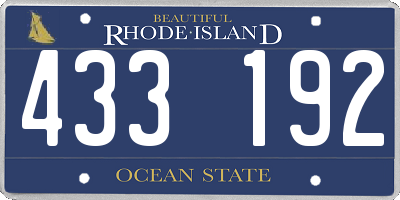 RI license plate 433192