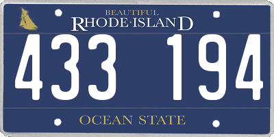 RI license plate 433194