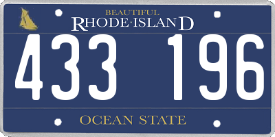 RI license plate 433196