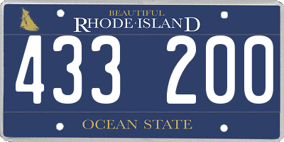 RI license plate 433200