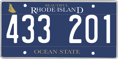 RI license plate 433201