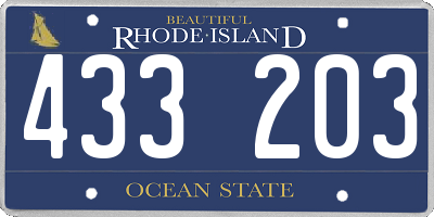 RI license plate 433203