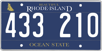 RI license plate 433210