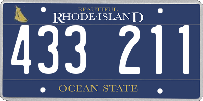 RI license plate 433211