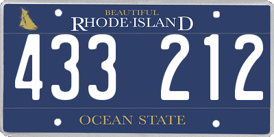 RI license plate 433212