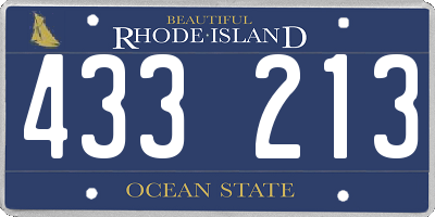 RI license plate 433213