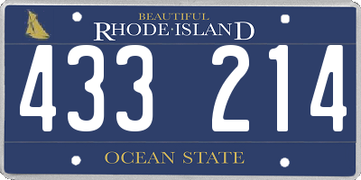 RI license plate 433214