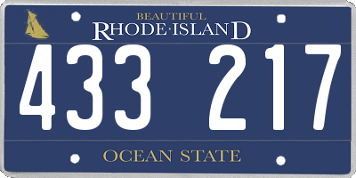 RI license plate 433217