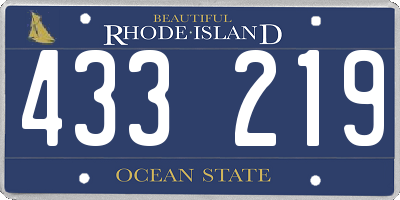 RI license plate 433219