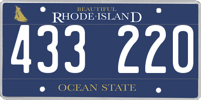 RI license plate 433220