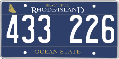RI license plate 433226