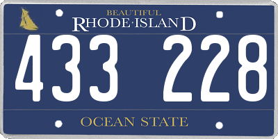RI license plate 433228