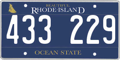 RI license plate 433229