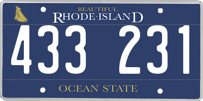 RI license plate 433231